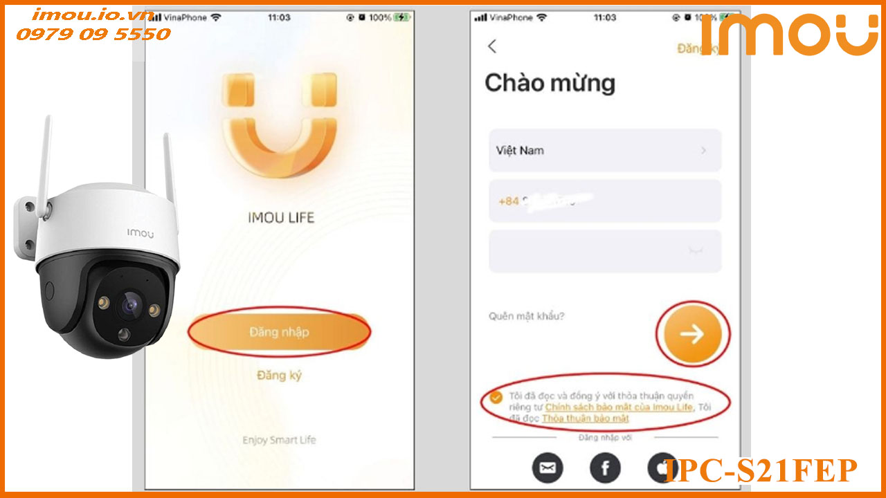 Cách chia sẻ camera Imou IPC-S21FEP cho điện thoại khác