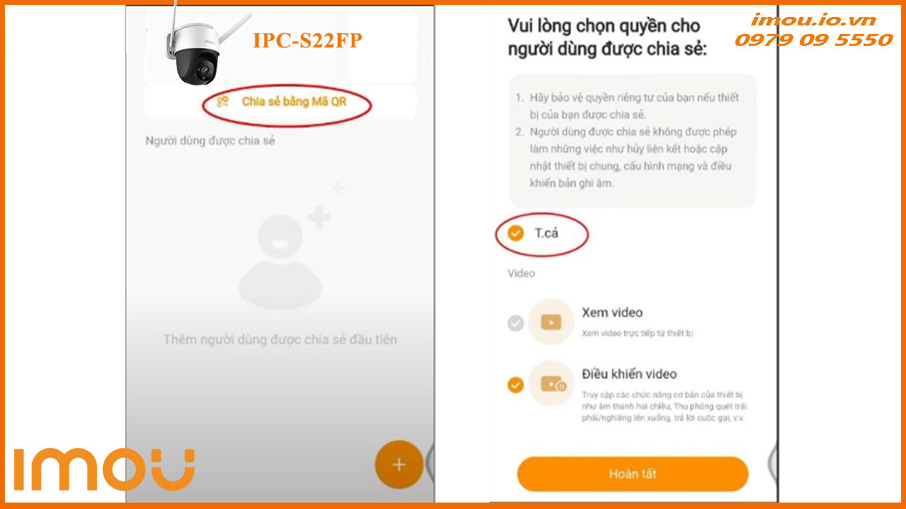 Cách chia sẻ camera Imou IPC-S22FP cho điện thoại khác