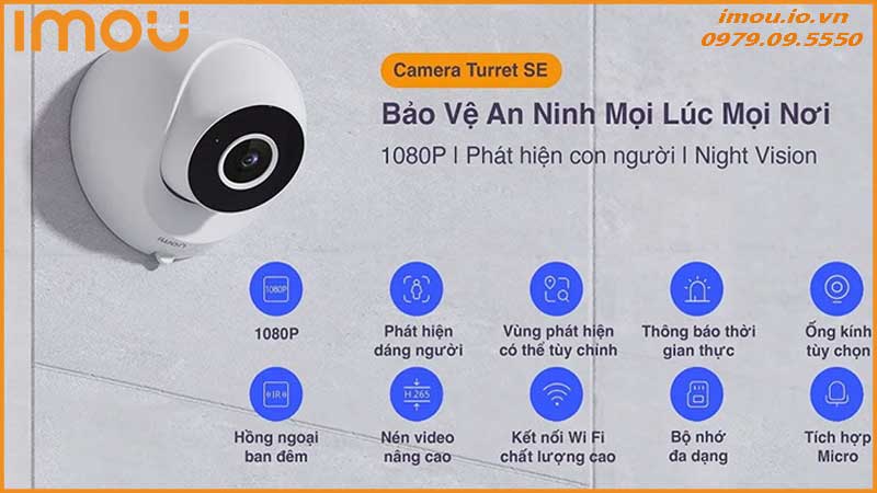 Bảo vệ tài sản và con người vượt trội với Camera Imou 2MP Turret SE IPC-T22EP