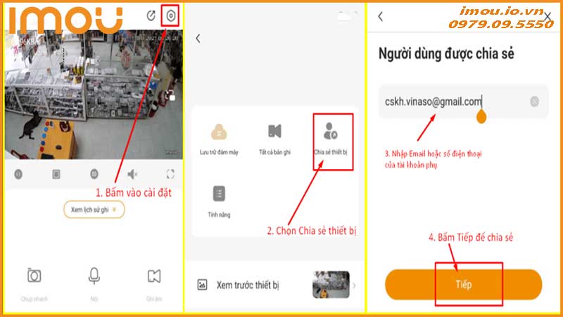 Cách chia sẻ quyền truy cập chuông cửa Imou DB61i cho nhiều người