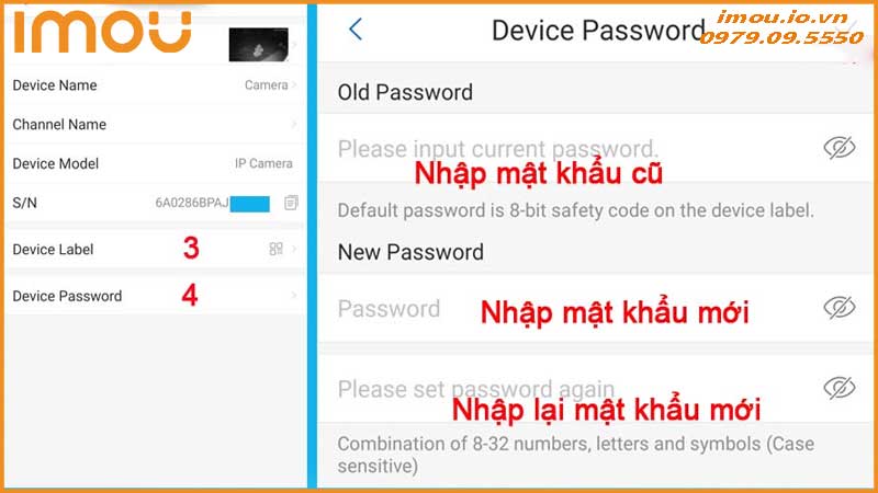 Hướng dẫn đổi mật khẩu tài khoản Imou Life bảo vệ Imou DB61i