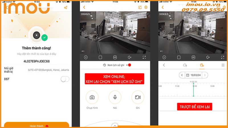 Xem lại video đã lưu từ Ranger Mini 3MP thao tác nhanh chóng trên app