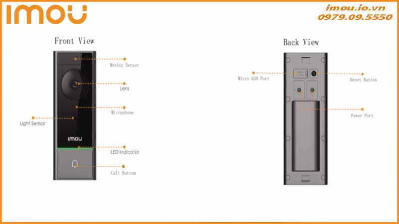 Cách dùng pin dự phòng cho chuông cửa Imou DB60